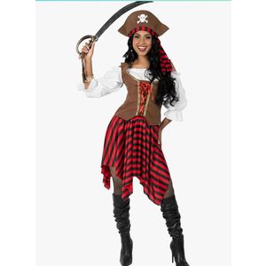 fun shack Women's Pirate Costume - Adult Pirate Wench Outfit for Halloween, Dress Up, Themed Parties, Cosplay