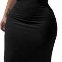 PINSV Women's Sexy Bodycon Tank Dress Basic Sleeveless Long Maxi Dresses Party Club Beach Sundresses (Black, L)