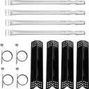Uniflasy Grill Replacement Parts Kit for Expert Grill 720-0789H 4-Burner Propane Gas Grill Porcelain Steel Heat Plate Shield Stainless Steel Pipe Burners 4 Packs
