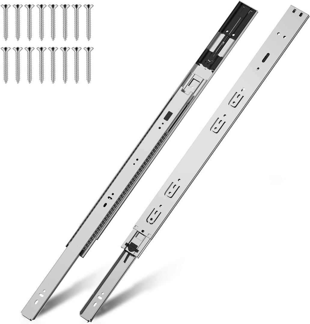 10pair 22 Inch Heavy Duty Soft Close Drawer Slides，Metal Heavy Duty Ball Bearing and Full Extension Cabinet Drawer Slides - 200 LB Capacity, Made of Cold-Rolled Steel