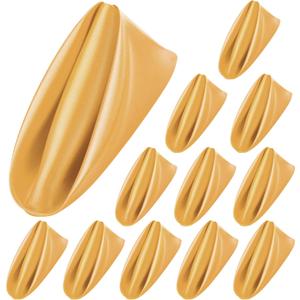 ANECO 12 Pieces Satin Napkins Soft Dinner Napkins Square Table Napkins 17 x 17 Inches for Restaurant Weddings Party Dinner Decoration (Gold)