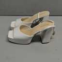 Modatope Platform Heels for Women Platform Sandals Womens Chunky Heel Open Toe Pumps Ankle Strap Womens Wedding Party Pumps Shoes (11, White)