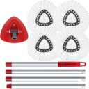 Spin Mop Head, Base, Handle Replacement for O-Ceda EasyWring 1 Tank System,4 Microfiber Mop Refills, 1 Base and 30-58in Handl Set Combo (White 1 Tank System)