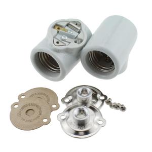 2PCS Double Bulb Socket Porcelain Medium E26 Screw Double Luminaire Socket Suitable for Incandescent Halogen CFL and LED Bulb 2PCS Double Bulb Socket Porcelain Medium E26 Screw Double Luminaire Socket Suitable for Incandescent Halogen CFL and LED Bulb