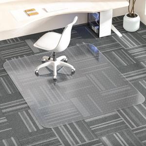 Office Chair Mat for Carpet, 48" X 48" Clear PVC Desk Chair Mat | Desk Chair Mat for Carpet Floors, Clear and Thick Carpet Chair Mats with Non-Slip Studded for Home and Office Low Pile Carpet