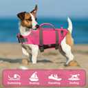 EMUST Dog Life Jacket, Dogs Life Vests for Swimming, Beach Boating Pool with High Buoyancy, Bright Color Dog Flotation Vest, BrightPink, L
