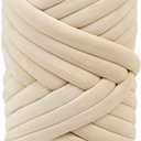 Casaphoria Chunky Yarn for Hand & Arm Knitting, Super Soft Giant Yarn for DIY Blanket & Pillow (Beige, 2Lbs) (2-Pound)