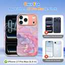 for iPhone 17 Pro Max Case,Shockproof Dropproof Protective Phone Magsafe Wireless Bumper Cover,Heavy Duty Protection Hybrid Designed for Anti Drop,Anti Scratch,Red Marble