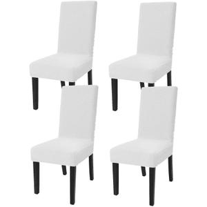 Stretch Dining Chair Covers Set of 4 Universal Twill Chair Protectors for Dining Room and Kitchen Removable Washable Chair Covers Orange Color