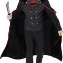 Morph Gothic Vampire Costume for Men - Jack The Ripper Cape - Adult Vampire Outfit - Spooky Halloween Attire (Large)