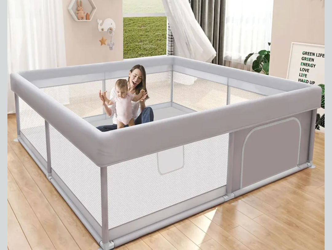 Baby Playpen 50x50 Inch, Play Pens for Babies and Toddlers Baby Fence Play Yards for Indoor & Outdoor with Breathable Mesh Anti-Fall Playpen