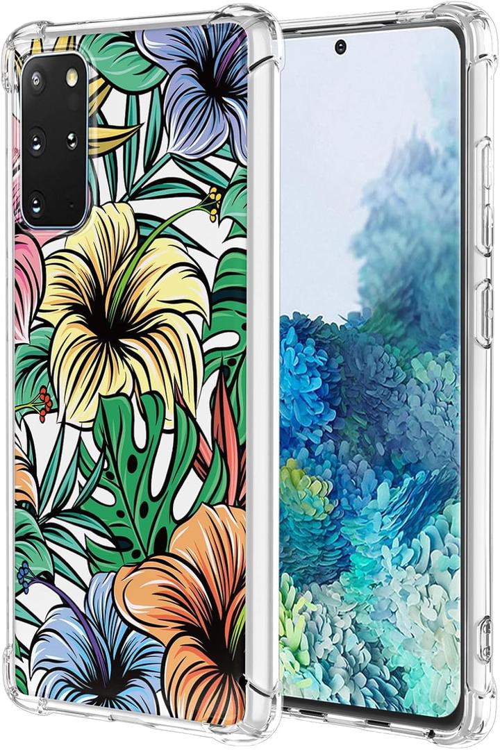 JDYGWK Case for Samsung A55 Galaxy A55 Transparent Flower Phone Case Soft TPU Thin Lightweight Shockproof Anti-Scratch Protective Phone Cover for Samsung Galaxy A55,Watercolor
