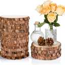 Giegxin 15 Pcs Unfinished Wood Slices for Centerpieces Baby Shower Wedding Party Centerpieces Woodland DIY Circles Crafts Wedding Table Decor Ornament(7-8 Inch)