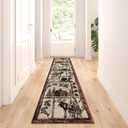 Cabin Style Area Rug Runner 2 Feet 2 Inch X 7 Feet 2 Inch Design L-362