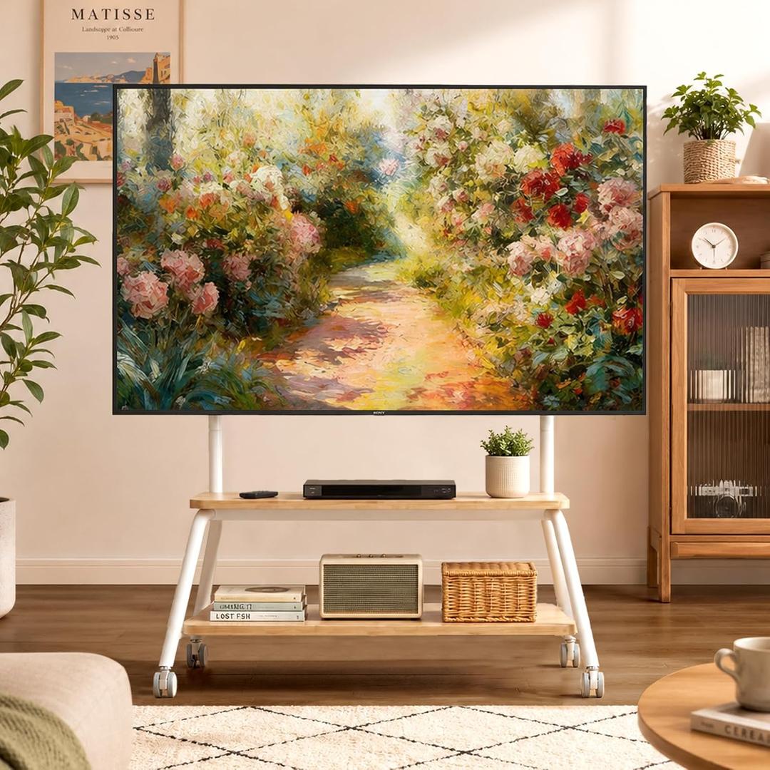 Mobile TV Stand on Wheels for 32-75 Inch TVs