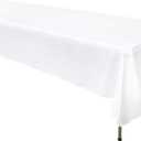 GEFEII Kitchen 60x126 inch White Rectangle Tablecloth Solid Polyester Rectangular Tablecloths for Wedding Party Restaurant Banquet Dining Buffet Table Picnic Decorations