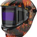 MDOLDES Large Angle True Color Solar Automatic dimming Welding Helmet, 4 arc sensors with Wide Shading Range of 4/5/9-13, Welding mask Suitable for TIG MIG ARC Welding mas (flame)