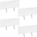 Desk Divider 4 Pcs Desk Privacy Panel 47.2''L x 15.8W'' Office Partitions Frosted Acrylic Panel Pack of 4 Desk Divider Partition with Adjustable Universal Base