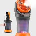 WESTTREE Portable Misting Fan with Large Battery Fan-Rechargeable Outdoor Misting Cooling Fans with 2L Water Tank,RGB Lights,4 Speeds & Spray Modes-for Patio, Camping, Beach, Workshop (X65 Orange)