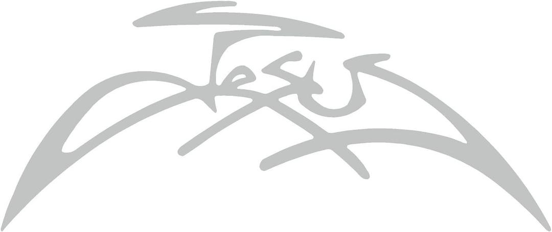 Religious christian jesus name Vinyl Decal Sticker (Light Grey, 6")