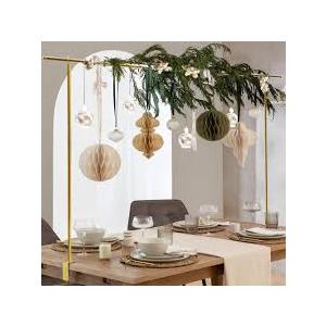 Over The Table Rod Stand with Clamps, 3195”Length, Metal Table Arch Stand Decorated Arch for Party, Birthday, Wedding, Halloween, Christmas, Black