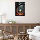 FOTRIC Halloween Wall Art Ghost and Cat Wall Art Ghost Pictures Canvas Prints Vintage Halloween Black Cat Wall Decor Spooky Pumpkin Art Gothic Bathroom Aesthetic Decor Canvas Roll 20x30 inch