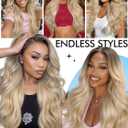 HANNE 13 * 6 Lace Front Wigs for Black Women 29 Inch Synthetic Pre Plucked Wavy Filp Curl Futura Fiber Glueless Blonde Wigs HD lace frontal Wig Hair Replacement Wigs for Every Occasion (Ombre Blonde)