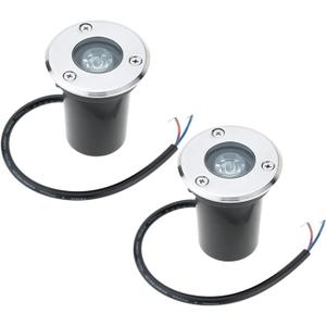 LED Underground Light Waterproof IP67 Landscape Lamp 2 Pack 3W Outdoor Buried Garden Path Spot Recessed Inground Lighting DC12V 24V (Colorful 24V