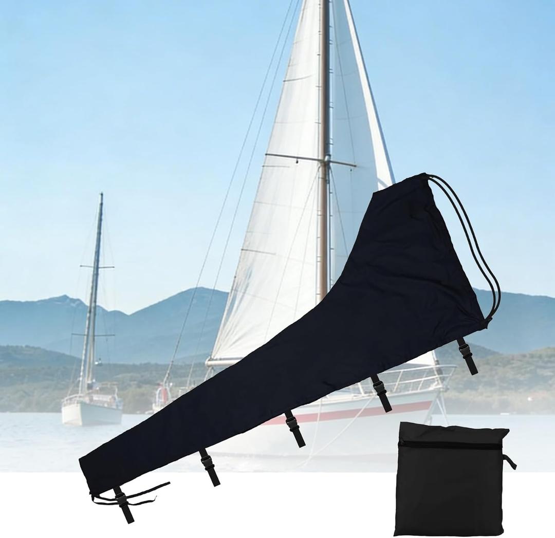 Mainsail Boom Cover Measures 156inches (L) x 45.6 inches (W),fit for Boom Length 12-13' .Please Measure Your Boom and sail Stack Carefully Before Purchase to Ensure the Correct fit.