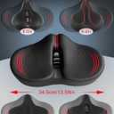 Noseless Oversized Bike Seat Replacement, NEW Comfortable Extra Wide 13.6" Padded Bicycle Seat Cushion for Men and Women, Comfort Bike Saddle for Peloton Bike, Exercise, Cruiser, Mountain Bikes