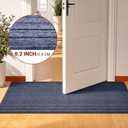 DAKKIONY Striped Runner Rug, Non-Slip Rubber Backing, Gray, 3 x 10 Ft