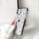 NITITOP Compatible with iPhone 12/12 Pro Magnetic Case [Compatible with Magsafe] Cute Clear for Women Girls Flower Floral Ultra Slim with Bumper Soft TPU Anti-Yellow Cover - Clear Black