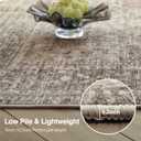 FMFUNCTEX 5x7 Washable Area Rug Neutral Vintage Taupe Non Slip Low Pile Traditional Indoor Carpet for Living Room Bedroom Soft Retro Floral Mat Throw Rug for Dining Office Kitchen Dorm Entryway