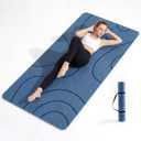 EaseUp Large Yoga Mat 73x35.5x0.4",10mm Thick Non-Slip for Home Workout | Extra thick and wide,TPE material, joint cushioning, easy to clean, wear-resistant, for yoga & Pilates with strap