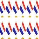 WXTWK 12 Pack Netherlands Flag Dutch Desk Flag Small Mini Netherlands Table Flags With Stand Base,Home Office Festival Events Celebration Decorations