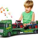 SpringFlower Toddler Boy Truck Toys, 25" Large Farm Vehicles Truck Toy with Tractors,3 in 1 Farm Boy Vehicle, Christmas Birthday Gifts for Kids 3 4 5 6 Years Old
