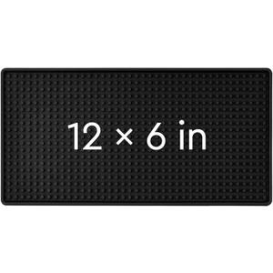 4 x Rubber Bar Mat 612", Premium Countertop Mat for Coffee Bar, Home Bar & Kitchen, Durable 1cm Thick Rubber Drink Mat with Textured Surface That Helps Reduce Slipping, Black Bar Spill Mat
