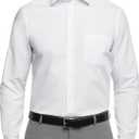 Van Heusen Men's Regular Fit Poplin Solid Spread Collar Dress Shirt (White, L)