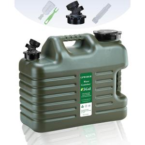 UPWOIGH 5 Gallon Water Jug, Camping Water Container, Truly No Leakage Water Storage with Spigot, Large Military Green Water Tank, BPA Free Portable Overlanding Gear for Outdoors, Hiking