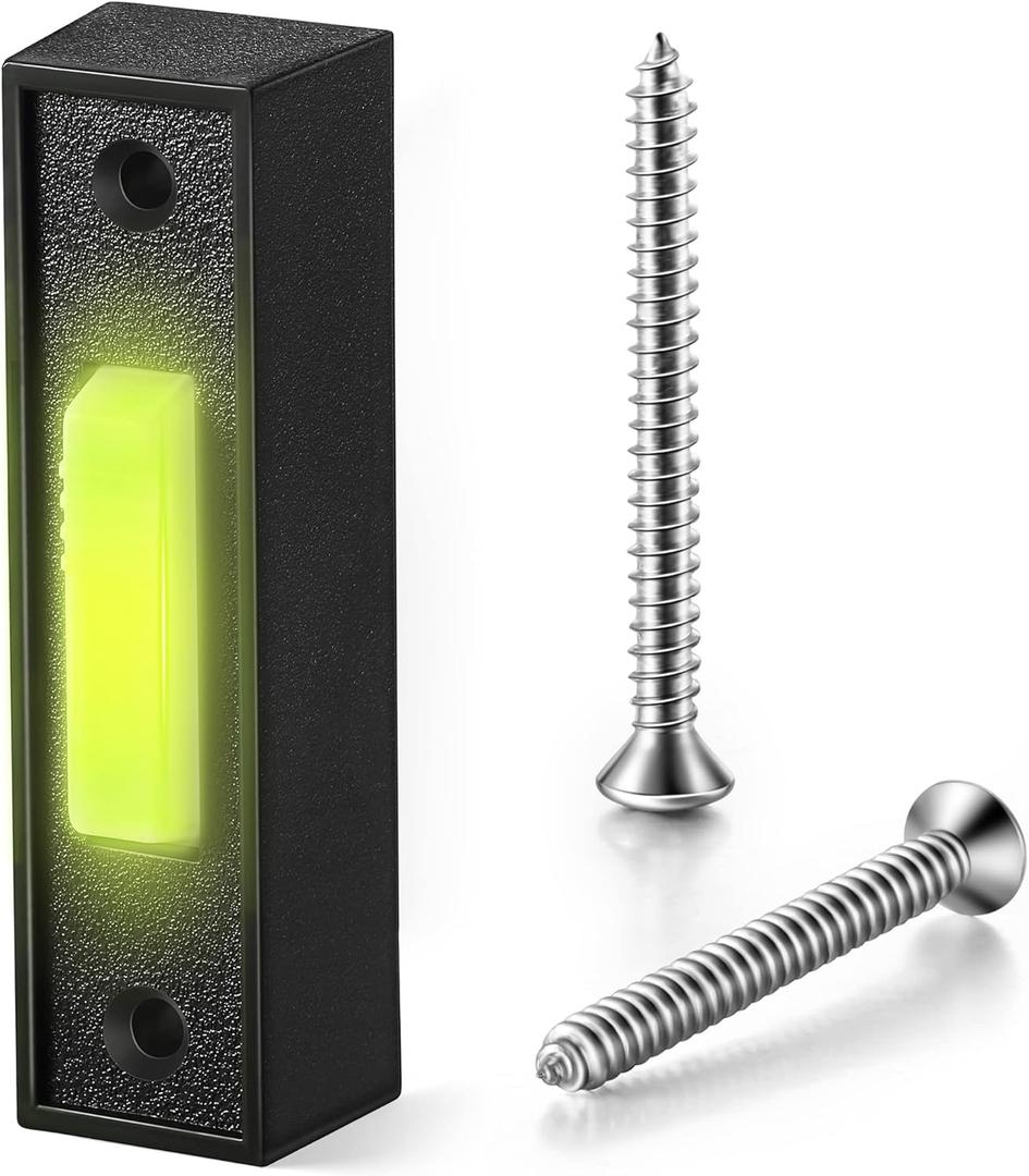 Lighted Doorbell Button, Garage Door Opener Switch with LED Light, 41A4166 Wall Mounted Push to Exit Ringer Button(Black,1 Piece)