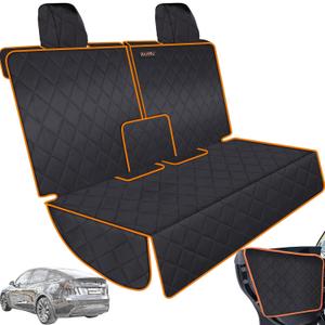 iBuddy Back Seat Cover for Tesla Model Y/3 with 2 PCS Door Protector Easy to Install Rear Seat Protector for Kids/Dogs Protects Car Seat from Messes No Chemical Smell Bench Seat Cover for Model Y/3