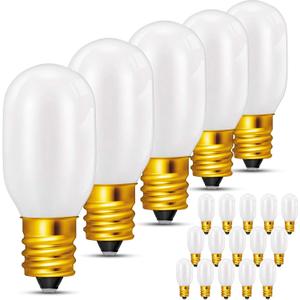 Honoson 20 Pieces Christmas Village Light Bulbs 6 W Replacement Bulbs, E12 Candelabra Base T20 Bulb Accessory for Villages Houses Dept 56, Christmas Tree
