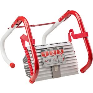 Kidde Fire Escape Ladder, 2-Story Rope Ladder, Extends to 13-Feet, Anti-Slip Rungs