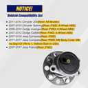 KUSATEC 512332 Rear 2PCS Wheel Bearing and Hub Assembly Compatible with Chrysler 200 2011-2014/Sebring 2007-2010;Dodge Avenger 2008-2014/Caliber 2007-2012;Jeep Compass Patriot 2007-2017, 5 Lug w/ABS