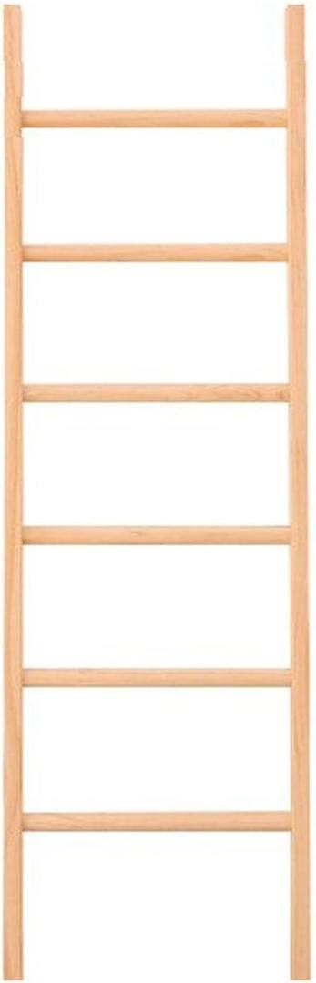 Free Standing Wooden Towel Rack for Bathroom, 4/5/6 Tier Ladder Design Towel Holder, Space-Saving Bath Towel Stand with Multiple Colors, Easy to Assemble (Natural,40 * 160CM)