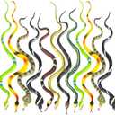 ArtCreativity 12 Packs of Fake Snakes 14 Inch - Realistic Assorted Rubber Snake Toy for Kids - Snakes Garden Props to Scare Birds, Birthday Party Favor, Halloween Props, Prank Gift for Boys and Girls