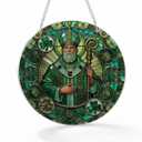 Shamrock St Patrick's Day Decors, 4 Leaf Clover Ornament, Aesthetic Room Decor, Acrylic Suncatcher Window Hanging Decor, Good Luck Clover Irish Gifts for Women Friends Family