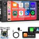 Car Stereo for Jeep Wrangler Dodge Chevrolet RAM 1500, Double Din Android Radio with Wireless Apple CarPlay, 7" Touchscreen Stereo with WiFi, GPS, RDS/FM Radio, Bluetooth + Backup Camera & Mic