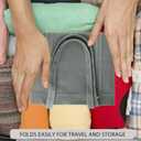 Large Canvas Tote Bag with Multi-Pockets Extra Big Shopping Beach Totes Bags Reusable Grocery Bag (Grey)