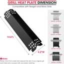 Unicook Grill Burner Covers for Nexgrill 720-0830H, 5 Burner 720-0888, 720-0888N, Gas Grill Replacement Parts Heat Plates, 14.6 Inch Flame Tamer, 4 Pack